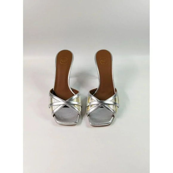 Malone Souliers Women's Perla 85 Metallic Mules Sandals Size 36.5 EU (MSRP $695) - Picture 4 of 11